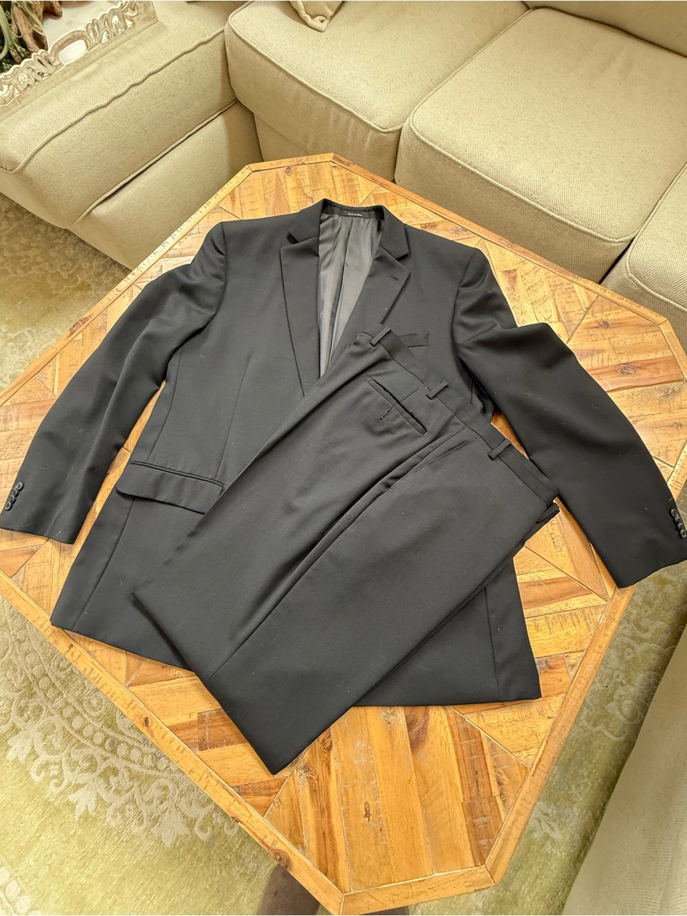 Michael Kors Men's Black Two-Piece Suit 50L - 44x34 pants